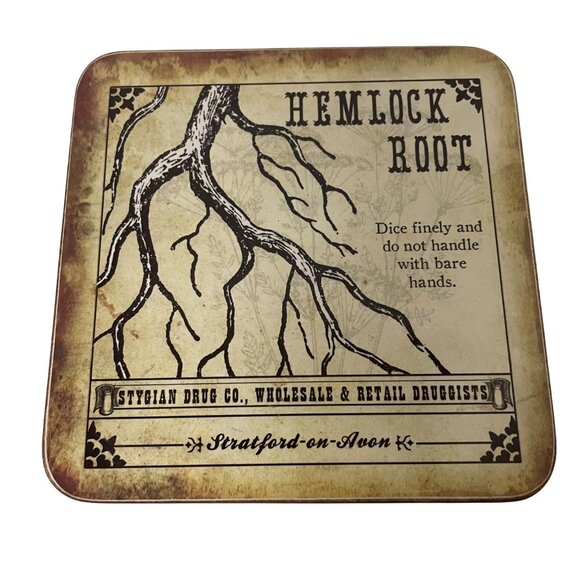 Vintage Halloween Potion Coaster Set With Wool Of Bat Hemlock Root Witches Brew - Picture 5 of 8